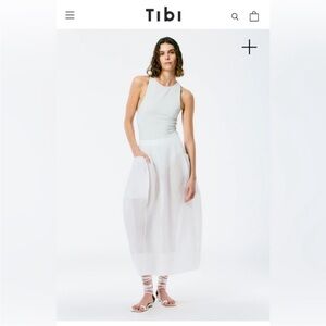 Tibi Starch Cotton Organza Lantern Skirt
